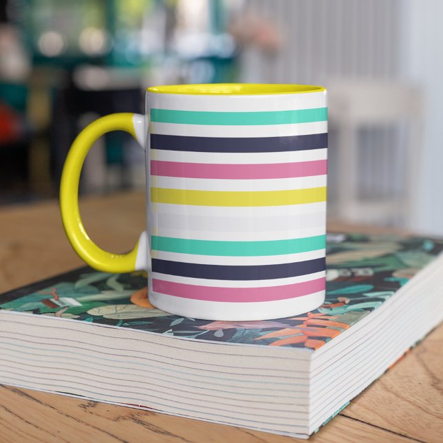 Färgad Vågrät Rand Mugg (Colored Horizontal Stripes Mug)