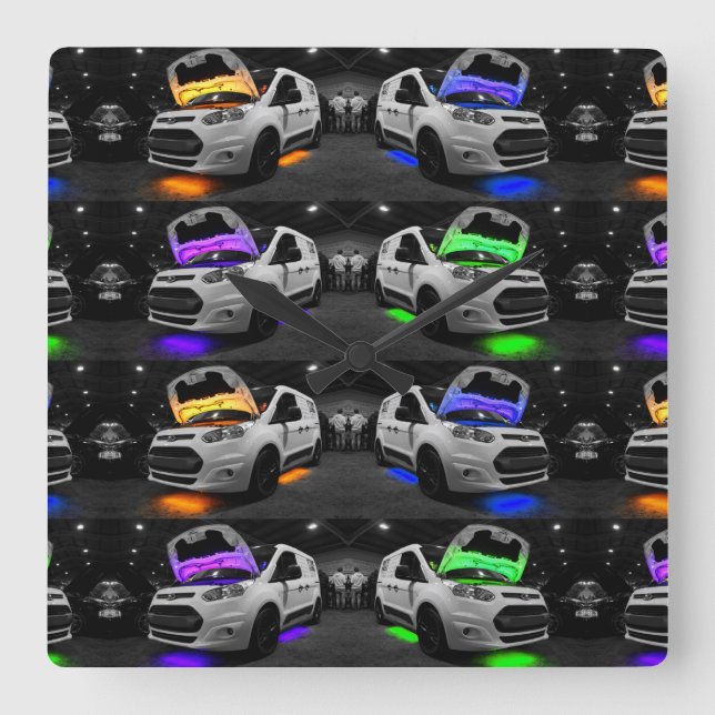 Färgad Van Fyrkantig Klocka (Framsida)