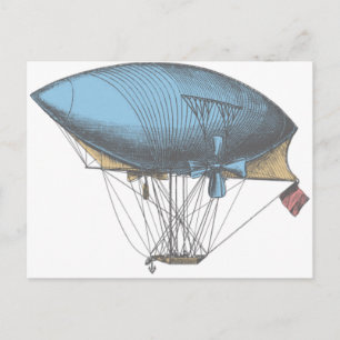 Färgad Vintage Airship Vykort