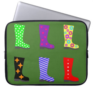 Färgad Wellies Laptop Sleeve