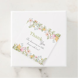 Färgad Wildbloms Blommigt Baby Shower Tack Gåvor Etiketter