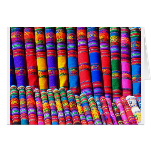 Färgad Woven Trasa Hälsningskort (Framsidan Horizontal)