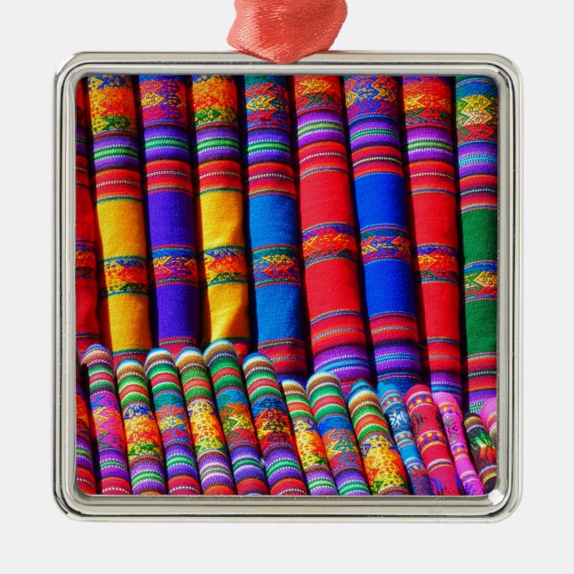 Färgad Woven Trasa Julgransprydnad Metall (Framsidan)