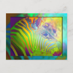 färgad zebra vykort