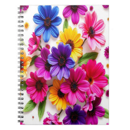 färgade blommor anteckningsbok