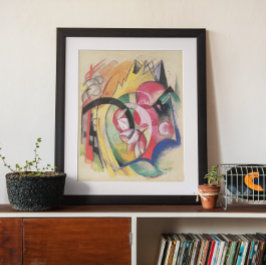 Färgade blommor (även känd som Abstrakta former) a Poster