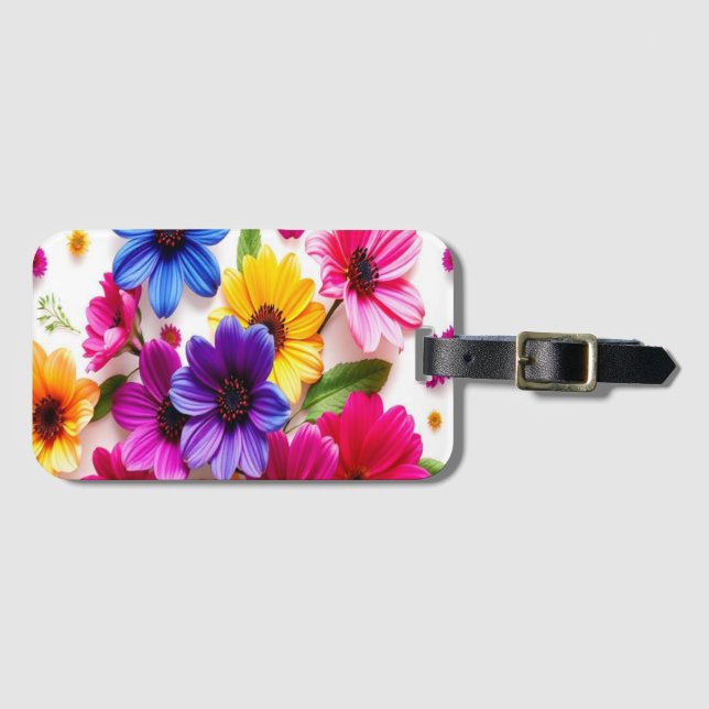 färgade blommor bagagebricka (Framsida horisontal)