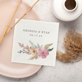 Färgade blommor Bröllop Pappersservett