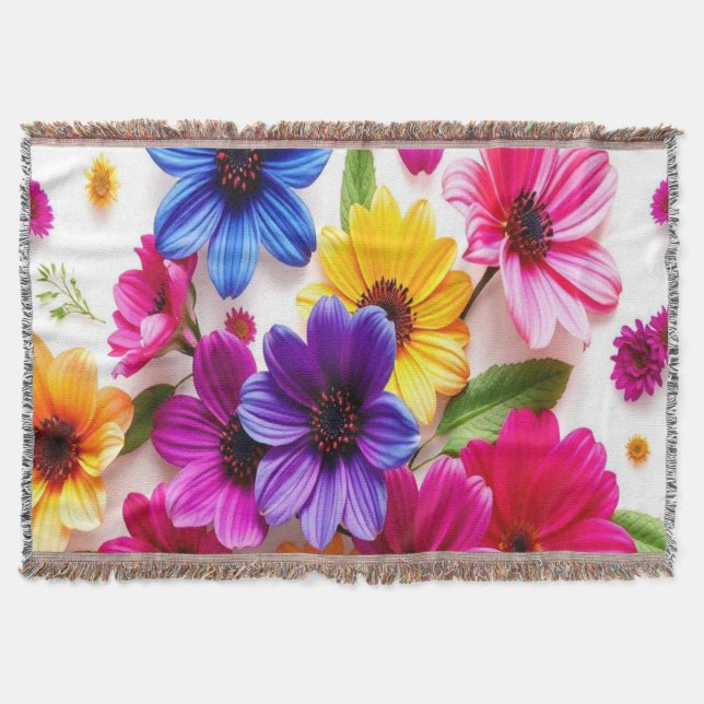 färgade blommor filt (Framsidan)