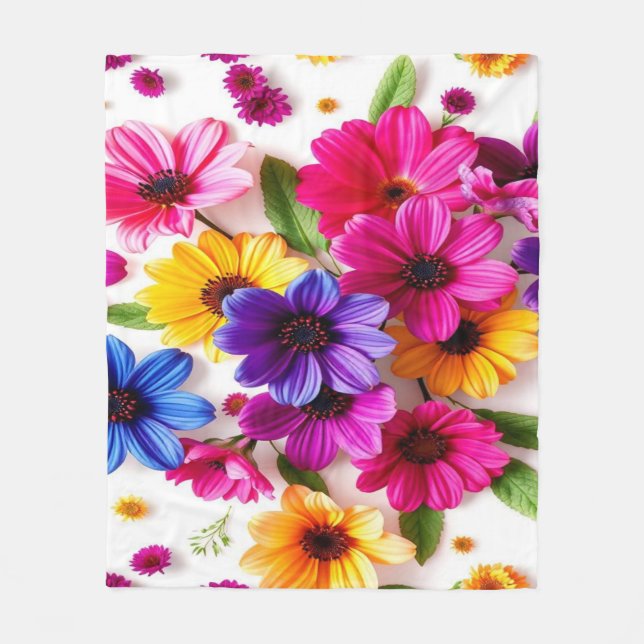 färgade blommor fleecefilt (Framsidan)