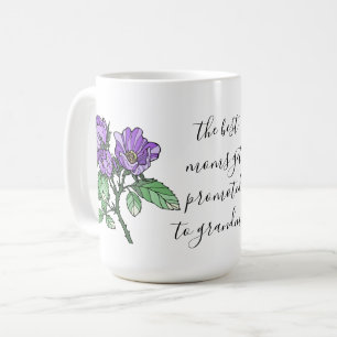 Färgade blommor, för mormor, för första gången kaffemugg