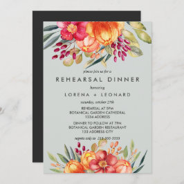 Färgade blommor Modern REHEARSAL DINNER Bröllop Inbjudningar