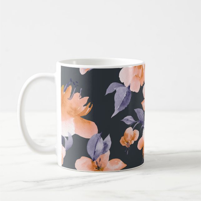 Färgade blommor Sömlös bakgrund Kaffemugg (Vänster)