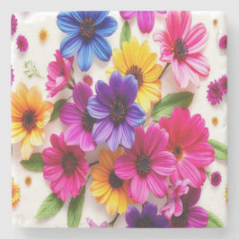 färgade blommor stenunderlägg