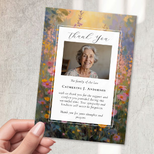 Färgade blommor Sympathy Photo Funeral Tack Kort