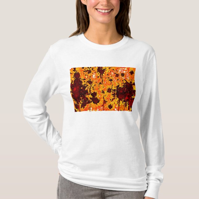 Färgade blommor T-shirt (Framsida)