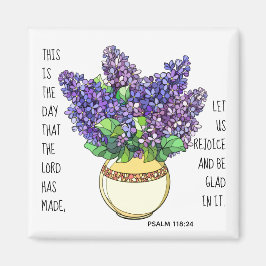 Färgade blommor, vända från Psalm 118:24 Magnet