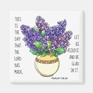 Färgade blommor, vända från Psalm 118:24 Magnet
