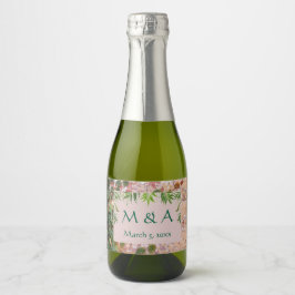 Färgade brickor Grönt Ivy Bröllop Mini Vin-etikett