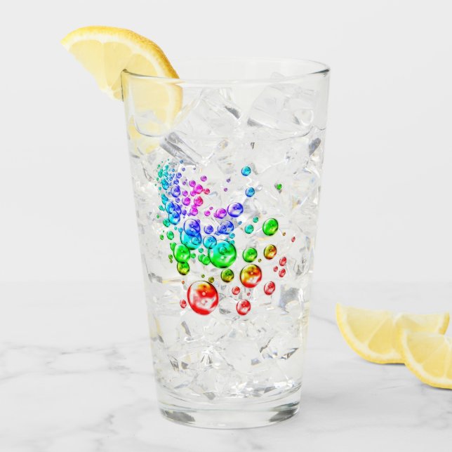 Färgade bubblor glaskopp (Framsida Ice)