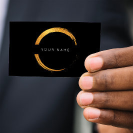Färgade cirklar Golden Foil Black Vip Visitkort