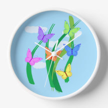 Färgade fjärilar och himmel 