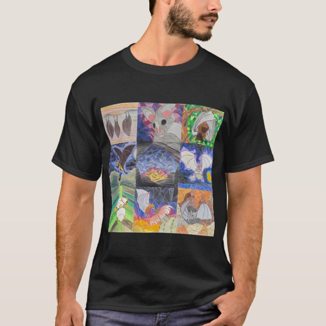 Färgade fladdermusfönster t shirt (Framsida)