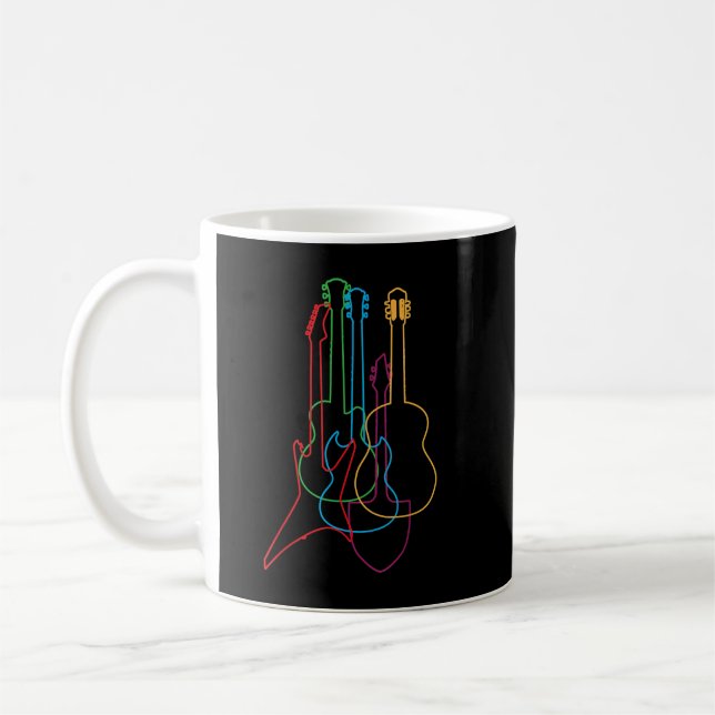 Färgade gitarrer Elgitarrer Akustiska Klassiska Kaffemugg (Vänster)