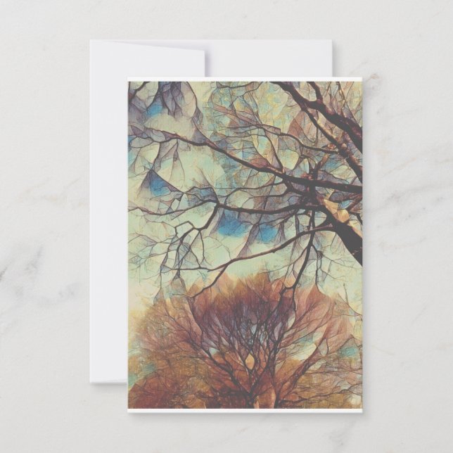 Färgade Glasgrenar Inbjudningar (Framsida)