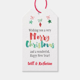 Färgade God jul-prydnadsföremål Presentetikett