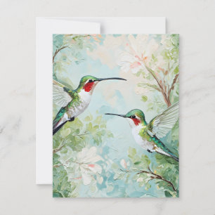 Färgade Hummingbird Julkort