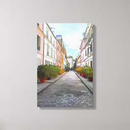 Färgade hus i Rue Cremieux - Paris Canvastryck