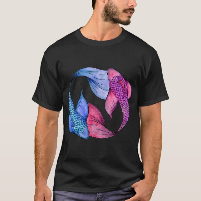 Färgade Koi T Shirt (Framsida)