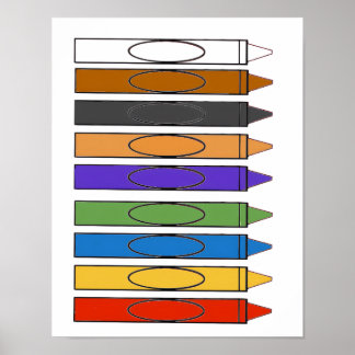 Färgade kritor poster