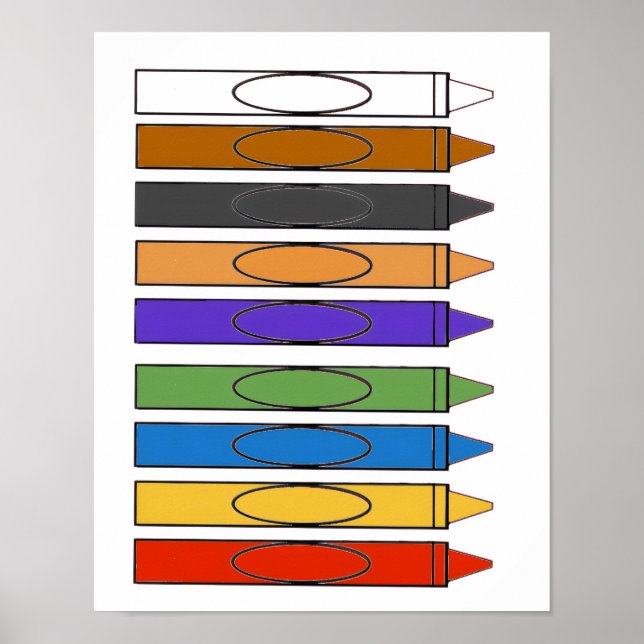 Färgade kritor poster (Framsidan)