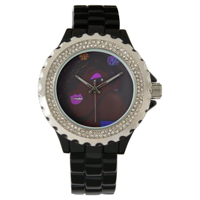 Färgade kvinnors animation armbandsur (Framsida)