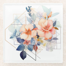 Färgade linjer Blomma: "Mitt kök" underlägg