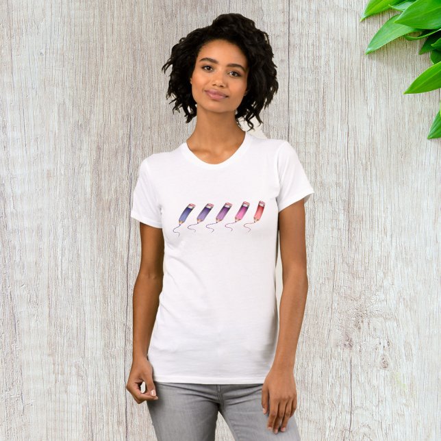 Färgade Pennor Dam T-Shirt (Skapare uppladdad)