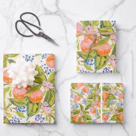 Färgade persikor med blommor