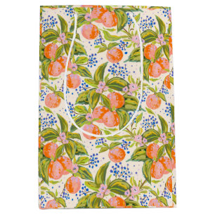 Färgade persikor med blommor