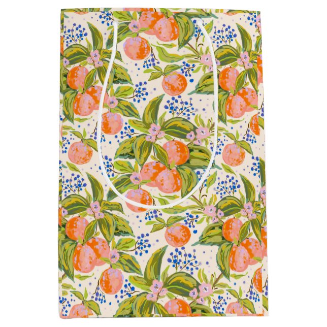 Färgade persikor med blommor (Framsidan)