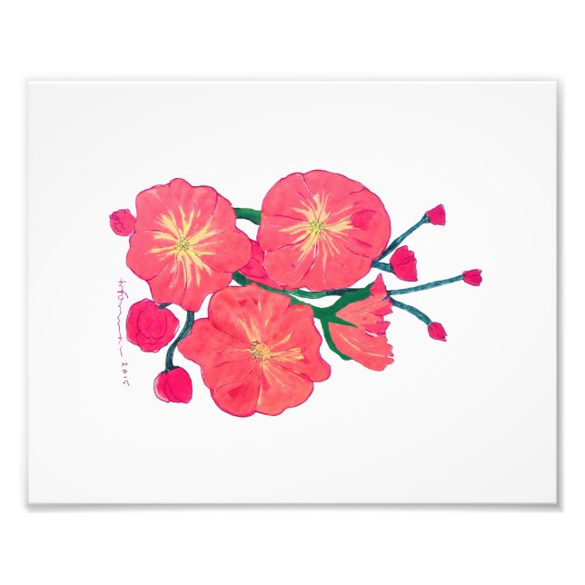 Färgade röda blommor fototryck (Framsidan)