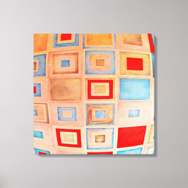 Färgade rutor canvastryck (Framsida)