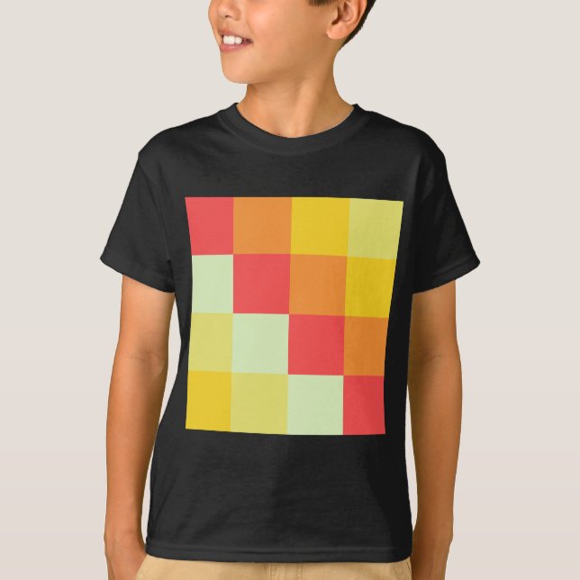 Färgade rutor t shirt (Framsida)