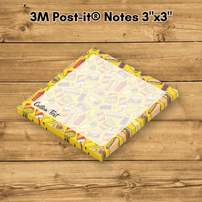 Färgade snabbmatsikoner Mönster Post-it Block (Skapare uppladdad)