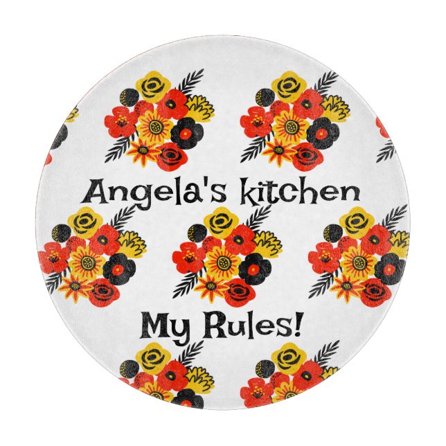 Färgade spanska blommor, redigerbar text (Framsidan)