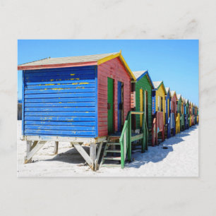 Färgade strandhyddor vykort