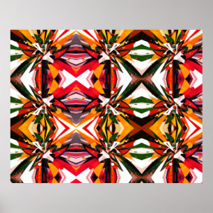 Färgade trianglar på en modern väggposter poster
