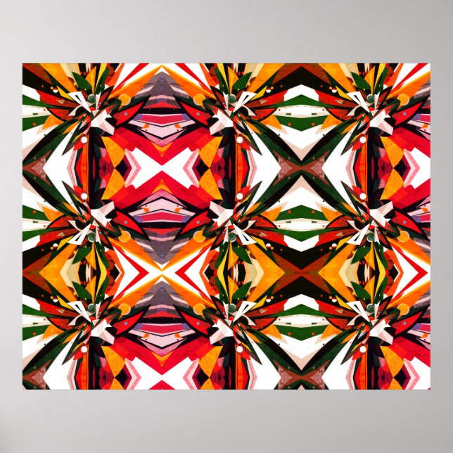 Färgade trianglar på en modern väggposter poster (Framsidan)