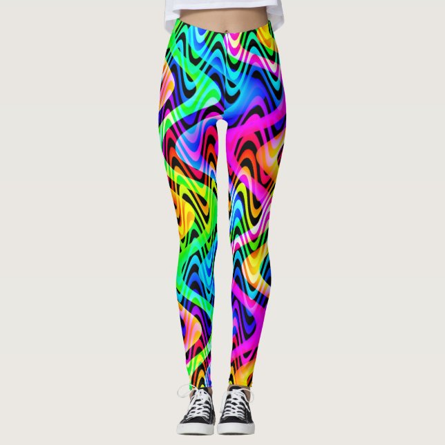 färgade vågor leggings (Framsida)